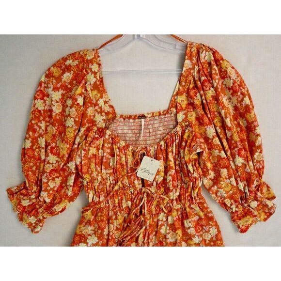 Free People OB1434212 Women's Sz XS Floral Show Me Love Square Neck Romper $148 - Picture 8 of 11